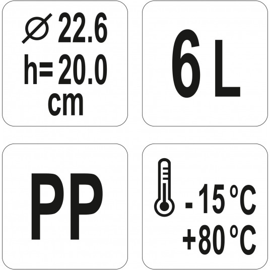 POJEMNIK DO ŻYWNOŚCI OKRĄGŁY PP 6L -zdjęcie numer 3
