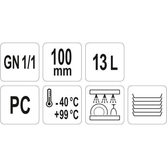 POJEMNIK GASTRONOMICZNY GN 1/1 100MM PC -zdjęcie numer 2