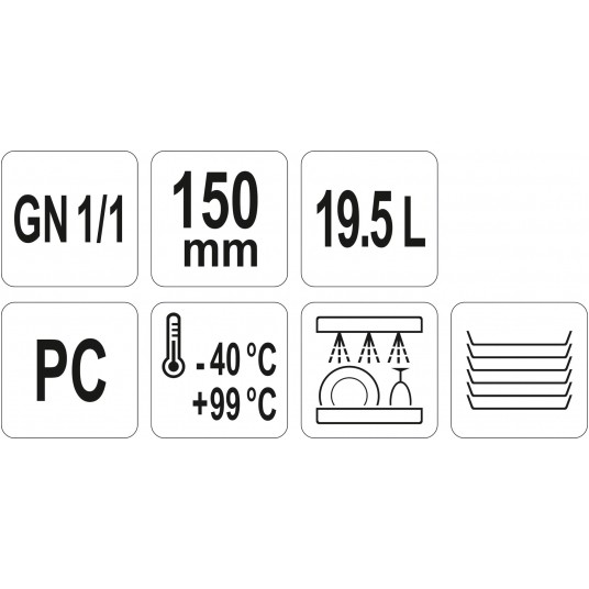 POJEMNIK GASTRONOMICZNY GN 1/1 150MM PC -zdjęcie numer 2