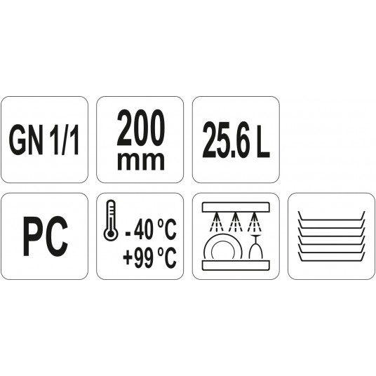 POJEMNIK GASTRONOMICZNY GN 1/1 200MM PC -zdjęcie numer 2
