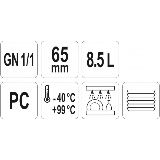 POJEMNIK GASTRONOMICZNY GN 1/1 65MM PC -zdjęcie numer 3