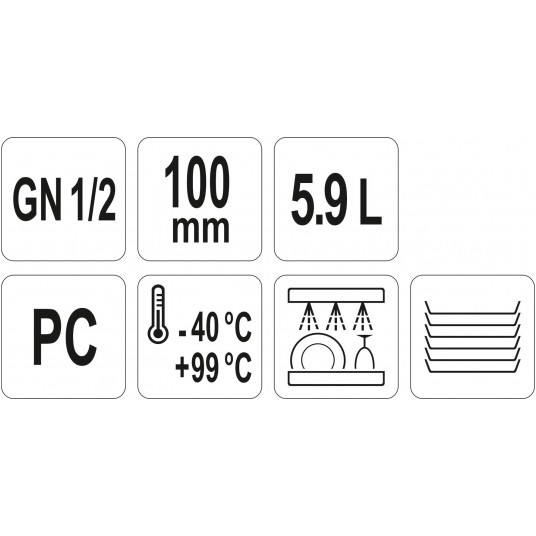 POJEMNIK GASTRONOMICZNY GN 1/2 100MM PC -zdjęcie numer 2