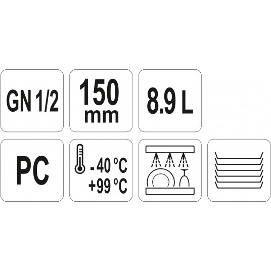 POJEMNIK GASTRONOMICZNY GN 1/2 150MM PC -zdjęcie numer 2