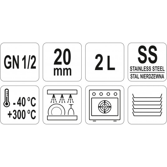 POJEMNIK GASTRONOMICZNY GN 1/2 20 -zdjęcie numer 3