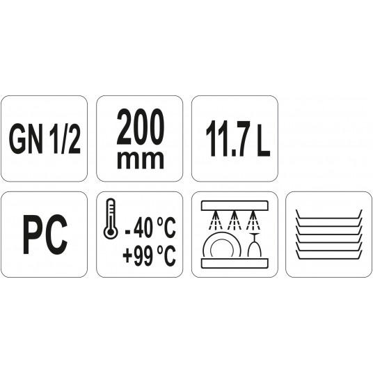 POJEMNIK GASTRONOMICZNY GN 1/2 200MM PC -zdjęcie numer 2