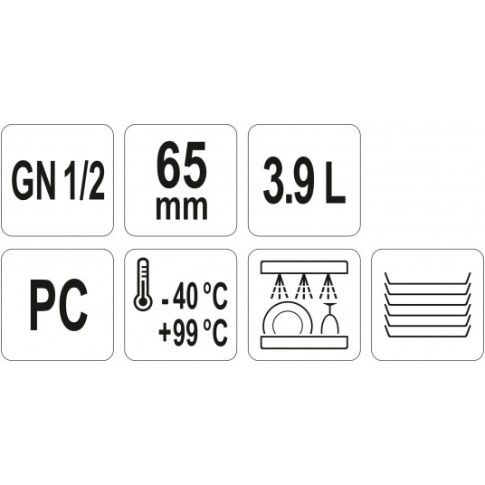 POJEMNIK GASTRONOMICZNY GN 1/2 65MM PC -zdjęcie numer 2