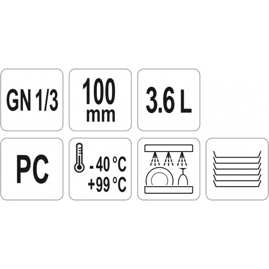 POJEMNIK GASTRONOMICZNY GN 1/3 100MM PC -zdjęcie numer 2