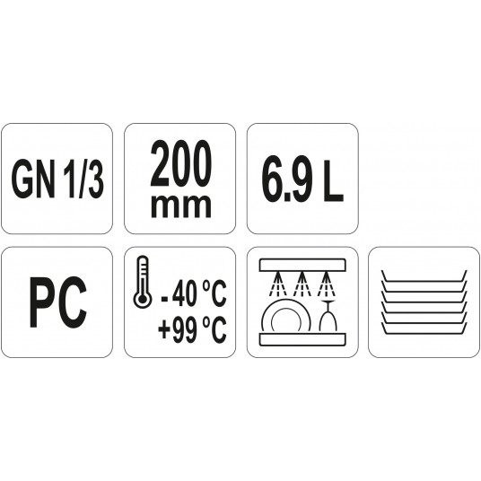 POJEMNIK GASTRONOMICZNY GN 1/3 200MM PC -zdjęcie numer 2