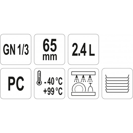 POJEMNIK GASTRONOMICZNY GN 1/3 65MM PC -zdjęcie numer 2