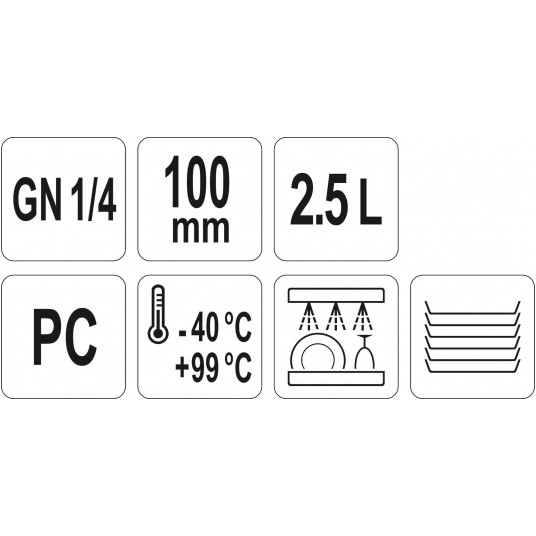 POJEMNIK GASTRONOMICZNY GN 1/4 100MM PC -zdjęcie numer 2