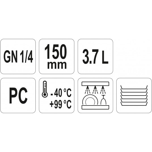 POJEMNIK GASTRONOMICZNY GN 1/4 150MM PC -zdjęcie numer 2