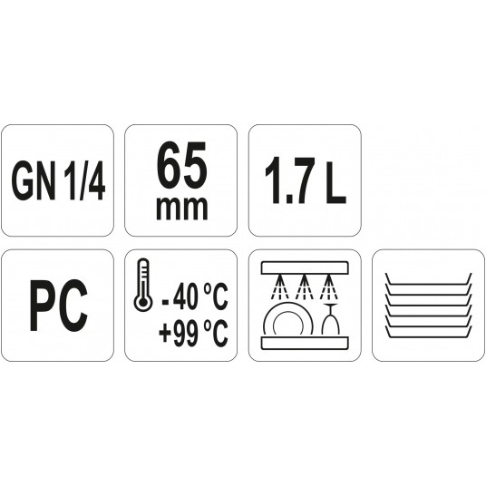 POJEMNIK GASTRONOMICZNY GN 1/4 65MM PC -zdjęcie numer 2