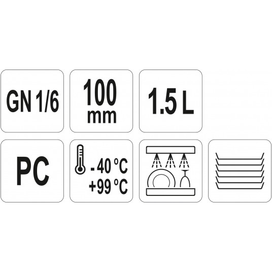 POJEMNIK GASTRONOMICZNY GN 1/6 100MM PC -zdjęcie numer 2