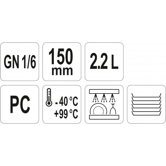 POJEMNIK GASTRONOMICZNY GN 1/6 150MM PC -zdjęcie numer 2