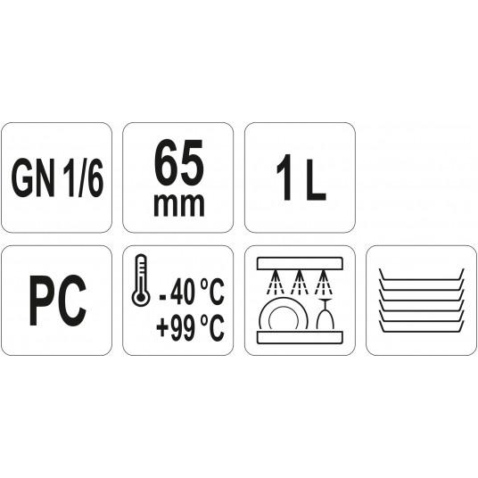 POJEMNIK GASTRONOMICZNY GN 1/6 65MM PC -zdjęcie numer 2