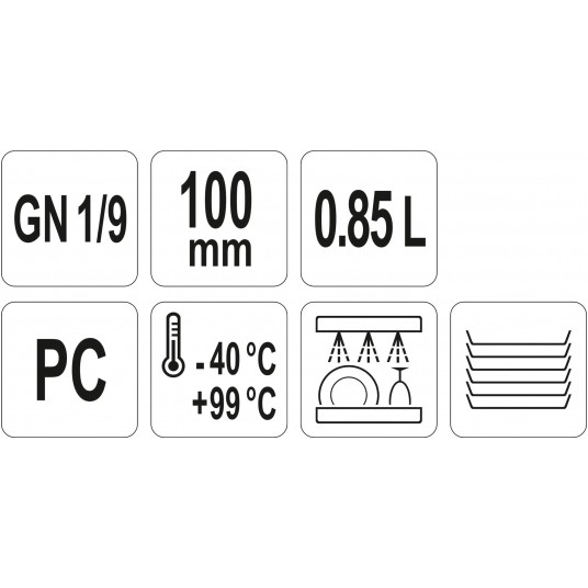 POJEMNIK GASTRONOMICZNY GN 1/9 100MM PC -zdjęcie numer 2