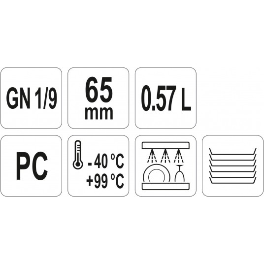 POJEMNIK GASTRONOMICZNY GN 1/9 65MM PC -zdjęcie numer 2