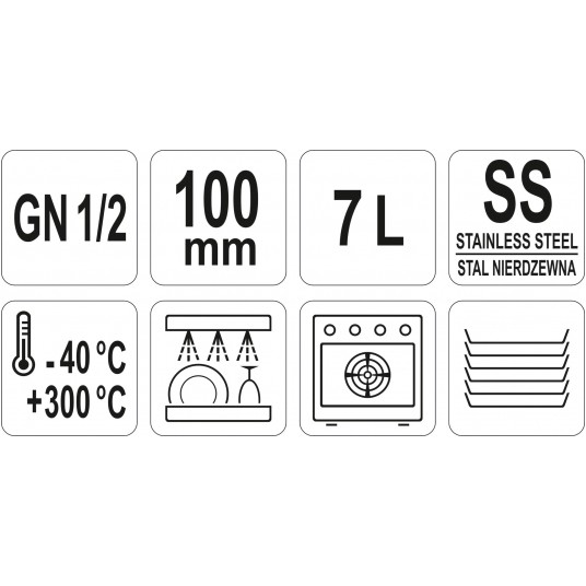 POJEMNIK PERFOROWANY GN 1/2 100 SS -zdjęcie numer 3