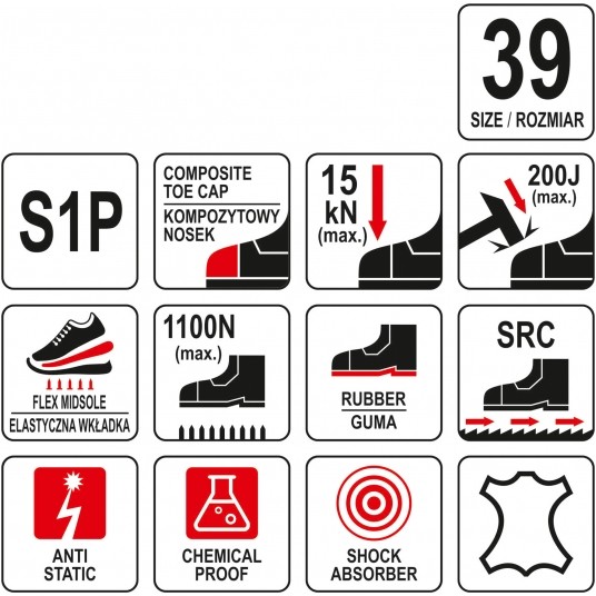 PÓŁBUTY ROBOCZE PERA S1P ROZ. 39 -zdjęcie numer 2