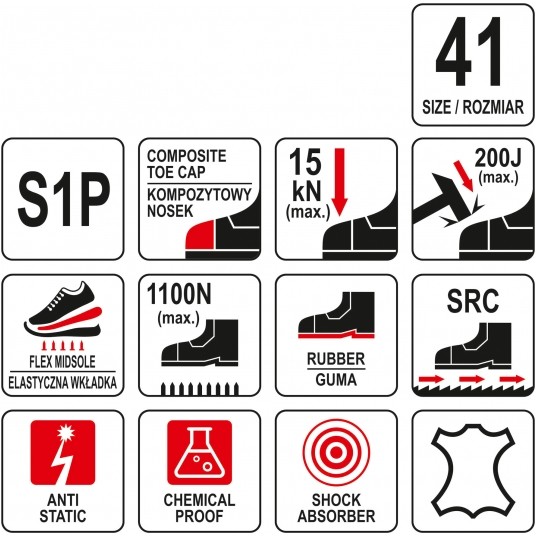 PÓŁBUTY ROBOCZE PERA S1P ROZ. 41 -zdjęcie numer 1