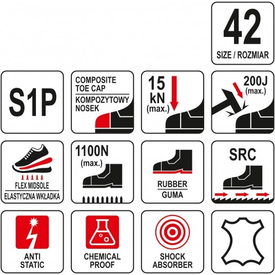 PÓŁBUTY ROBOCZE PERA S1P ROZ. 42 -zdjęcie numer 1