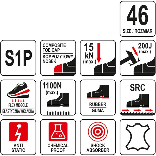 PÓŁBUTY ROBOCZE PERA S1P ROZ. 46 -zdjęcie numer 1