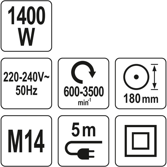 POLERKA 1400W 180MM 600-3500 OBR/MIN M14 -zdjęcie numer 9
