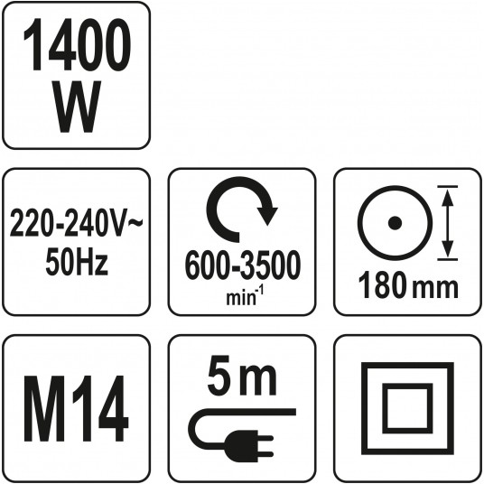 POLERKA 1400W 180MM 600-3500 OBR/MIN M14 -zdjęcie numer 9