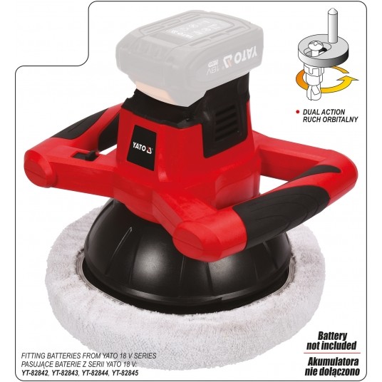 POLERKA ORBITALNA 18V 254MM - BODY -zdjęcie numer 7