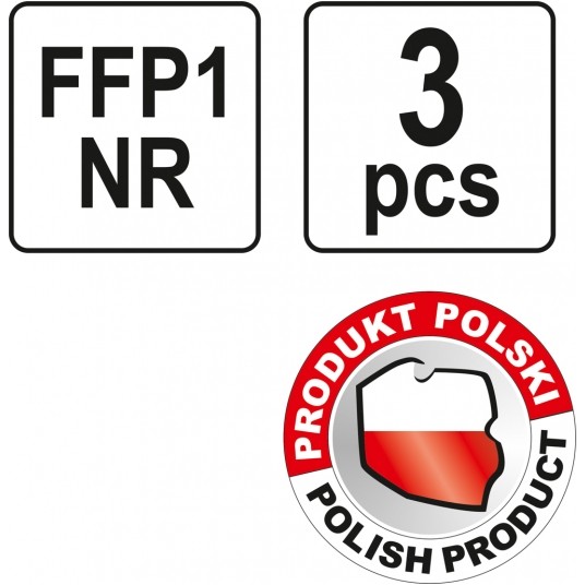 PÓŁMASKI FILTRUJĄCE FFP1/P 3 szt. -zdjęcie numer 3