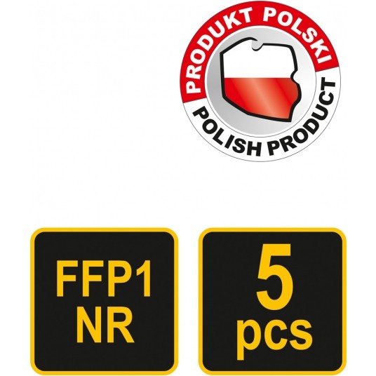 PÓŁMASKI FILTRUJĄCE FFP1/P 5 szt. -zdjęcie numer 3
