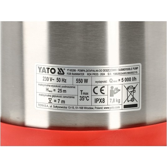 POMPA DO DESZCZÓWKI MULTI INOX 550 -zdjęcie numer 3