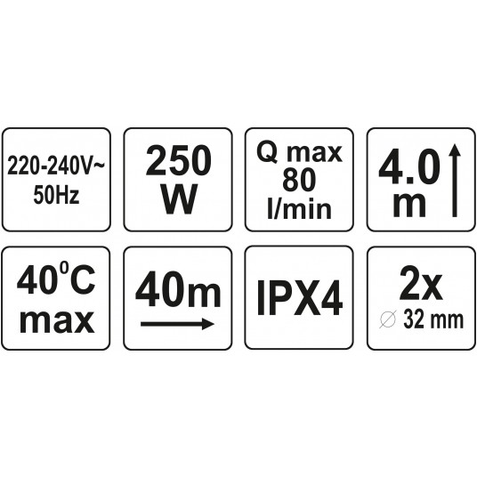 POMPA ŁAZIENKOWA DO PRYSZ/UMYW 250W H=4M -zdjęcie numer 5