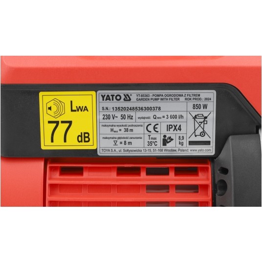 POMPA OGRODOWA Z FILTREM 850W -zdjęcie numer 3