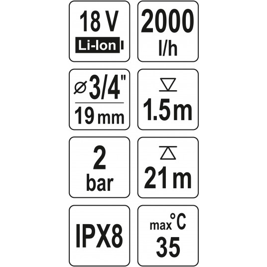POMPA ZANURZENIOWA 18V 2000 L/H - BODY -zdjęcie numer 5