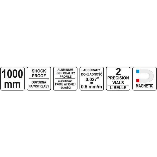 POZIOMNICA MAGNETYCZNA 1000 MM 2 LIBELLE -zdjęcie numer 4