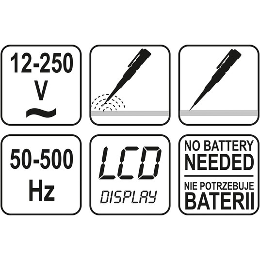PRÓBNIK NAPIĘCIA 12-250V LCD -zdjęcie numer 4