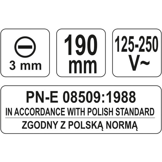 PRÓBNIK NAPIĘCIA 250V 3x190MM -zdjęcie numer 3