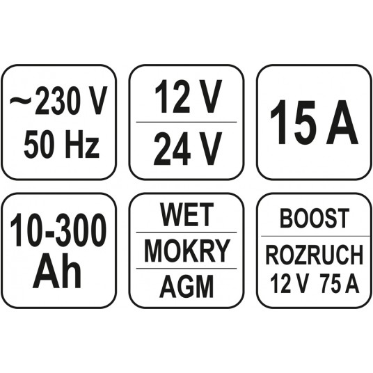 PROSTOWNIK ELEKTRON 12/24V 15A ROZRUCH -zdjęcie numer 3