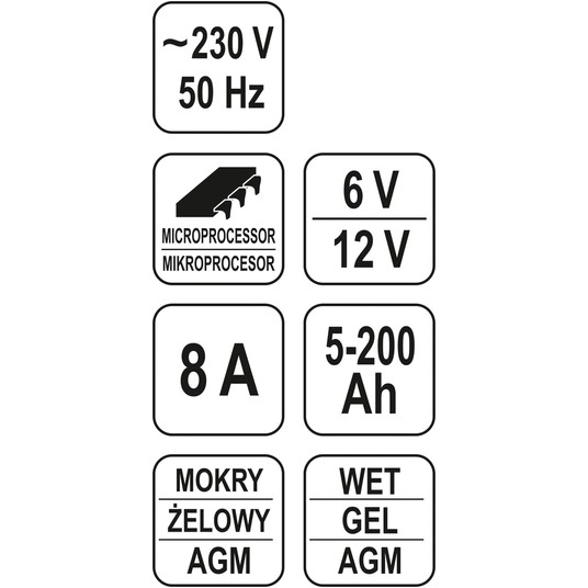 PROSTOWNIK ELEKTRONICZN 6/12V 8A 5-200Ah -zdjęcie numer 2