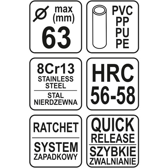 PRZECINAK DO RUR PVC DO 63MM -zdjęcie numer 6
