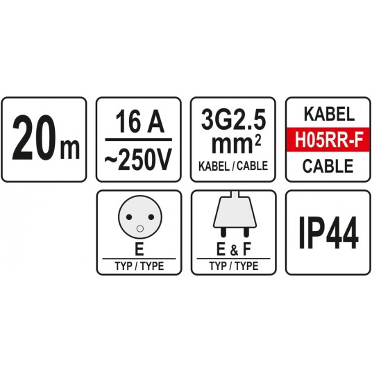 PRZEDŁUŻACZ 20M; PRZEWÓD 3G2,5MM -zdjęcie numer 7