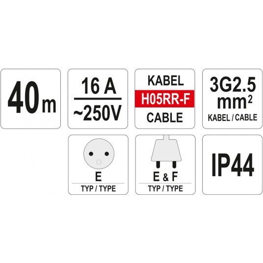 PRZEDŁUŻACZ 40M; PRZEWÓD 3G2,5MM -zdjęcie numer 8