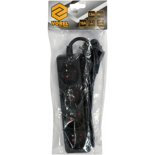 PRZEDŁUŻACZ ELEKTR. 4G Z/U 1,5M /CZARNY/ -zdjęcie numer 4