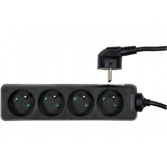 PRZEDŁUŻACZ ELEKTR. 4G Z/U 3M /CZARNY/ -zdjęcie numer 1