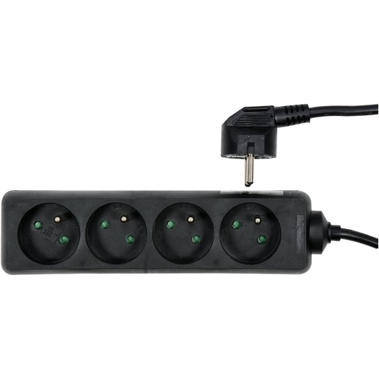 PRZEDŁUŻACZ ELEKTR. 4G Z/U 3M /CZARNY/ -zdjęcie numer 1