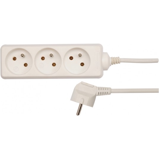 PRZEDŁUŻACZ ELEKTR./BIAŁY/ 3G Z/U 1,5M -zdjęcie numer 1