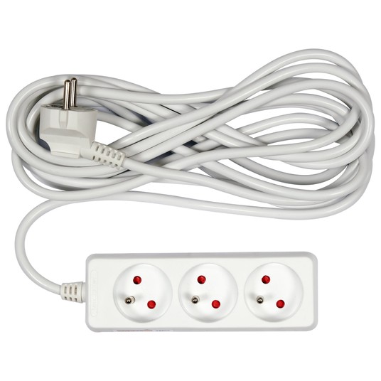 PRZEDŁUŻACZ ELEKTR./BIAŁY/ 3G Z/U 5M -zdjęcie numer 1