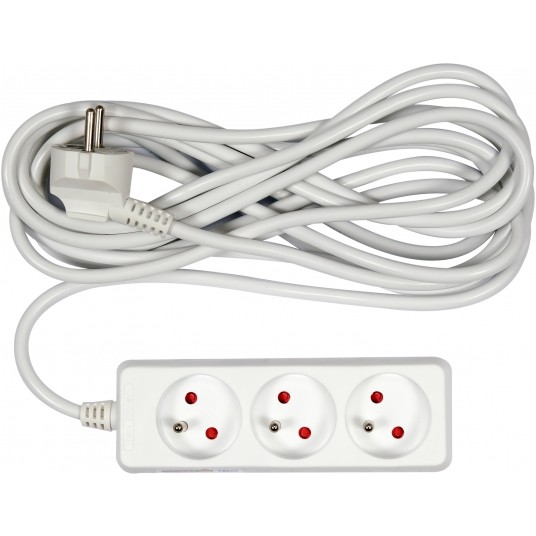 PRZEDŁUŻACZ ELEKTR./BIAŁY/ 3G Z/U 5M -zdjęcie numer 1