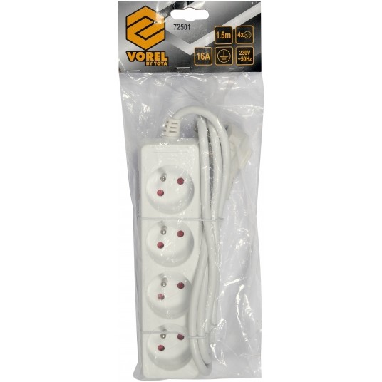 PRZEDŁUŻACZ ELEKTR./BIAŁY/ 4G Z/U 1,5 M -zdjęcie numer 4